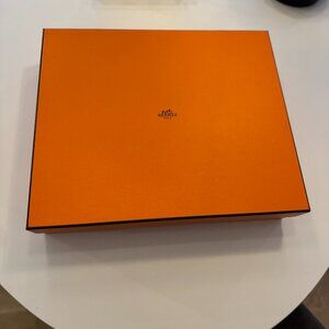 Large Hermès Orange Empty Box  w/ Ribbon - Authentic